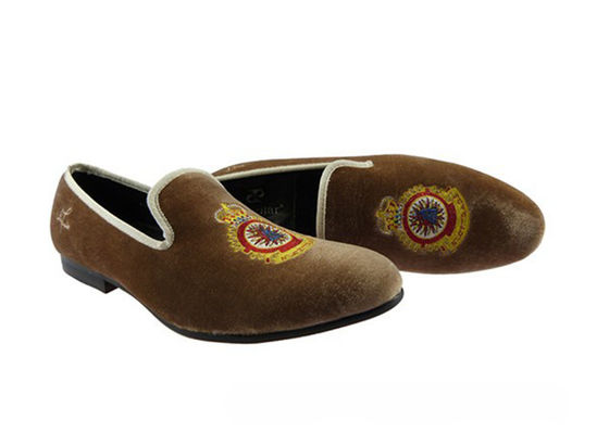 হলুদ রয়্যাল হলুদ পুরুষদের চামড়া Loafers, রয়্যাল embroidered পুরুষদের নৈমিত্তিক Loafers