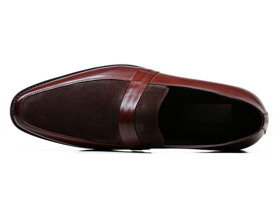 ক্লাসিক পুরুষদের চামড়া Loafers সেলাই হস্তনির্মিত চামড়া পোষাক জুতা ভোজের জন্য