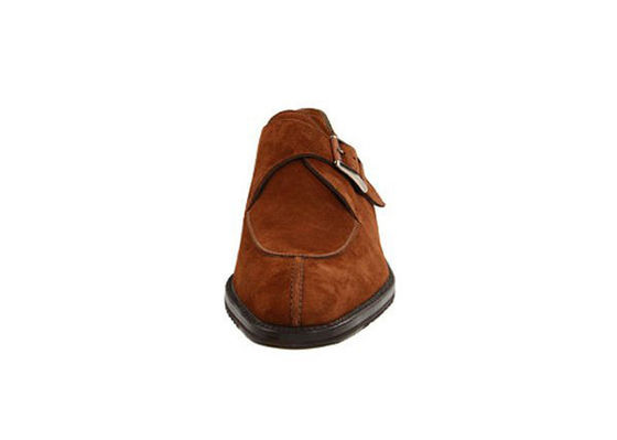হস্তনির্মিত পুরুষদের ব্রাউন চামড়া Brogue জুতা, Goodyear পুরুষদের সন্ন্যাসী স্ট্র্যাপ পোষাক জুতা