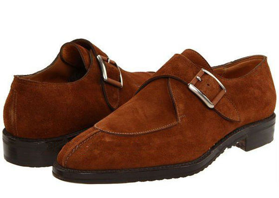 হস্তনির্মিত পুরুষদের ব্রাউন চামড়া Brogue জুতা, Goodyear পুরুষদের সন্ন্যাসী স্ট্র্যাপ পোষাক জুতা