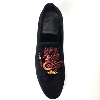 স্লিপ অন মেনস কালো সুইডস লাল চামড়া সঙ্গে Tassel Loafers